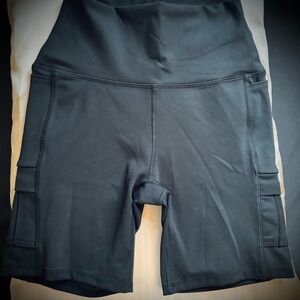 RBX Women’s Black High Waisted Bike Shorts with Side Pockets Size XS